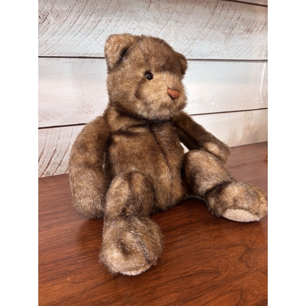 Gund 14"‎ MINKY Teddy Bear Brown Jointed Plush #6421 Retired 1999 Christmas